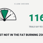 Does Running Burn Fat? Yes — But Not in the “Fat Burning Zone” Cartoon dial with a shaded zone, beside the figure 116